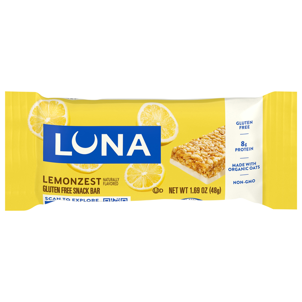 LUNA Organic Gluten Free Lemonzest Protein Snack Bar
