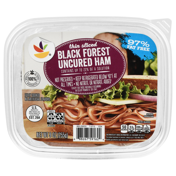 Our Brand 97% Fat Free Black Forest Uncured Ham Thin Sliced
