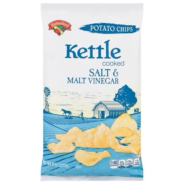 Hannaford Salt & Malt Vinegar Kettle Cooked Potato Chips