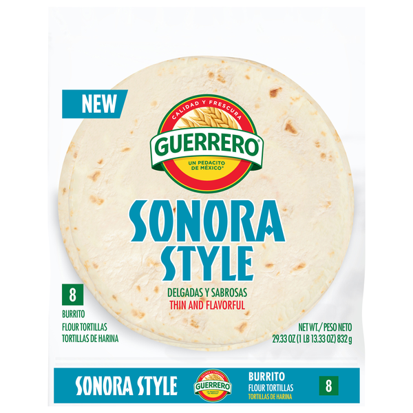 Guerrero Burrito Size Sonora Style Flour Tortillas - 8 ct