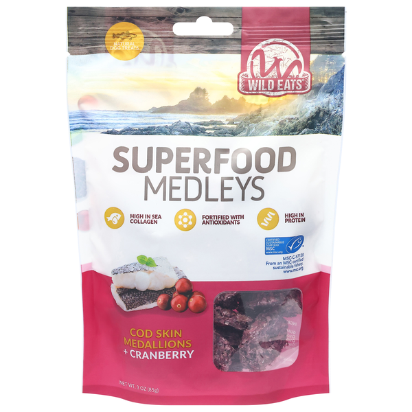 Save on Wild Eats Superfood Medleys Cod Skin Medallions +