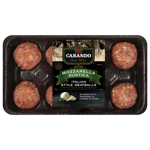 Carando Mozzarella Rustica Italian Style Meatballs - 8 ct