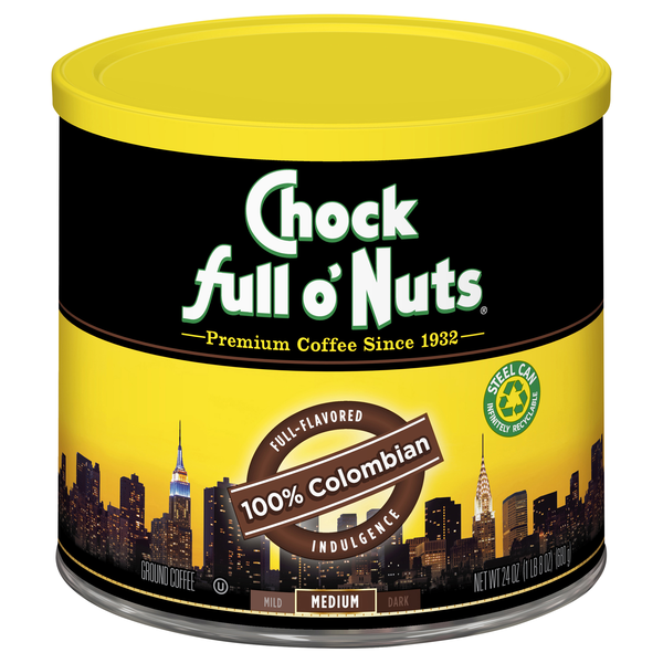 Chock Full O'Nuts 100% Colombian Medium Roast Ground Coffee