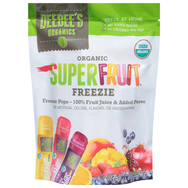 DeeBee's Organics Superfruit Freezie Ice Pops - 10 ct