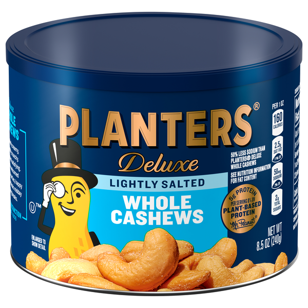 Planters Deluxe Whole Cashews Lightly Salted