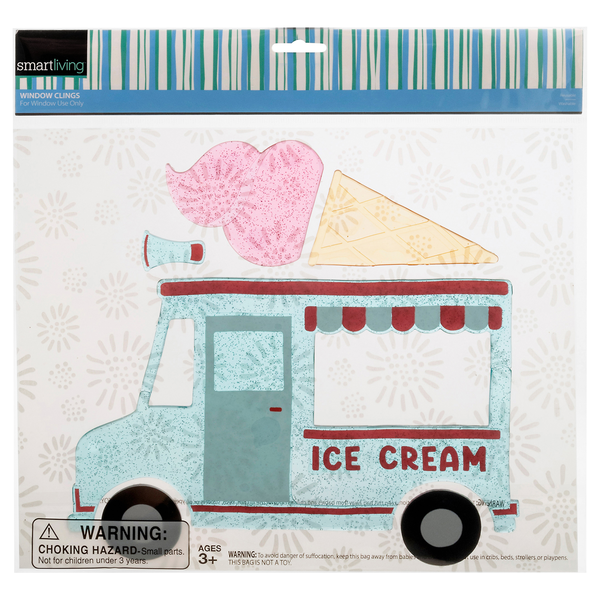 Smart Living Summer Window Clings Ice Cream Truck Ages 3+