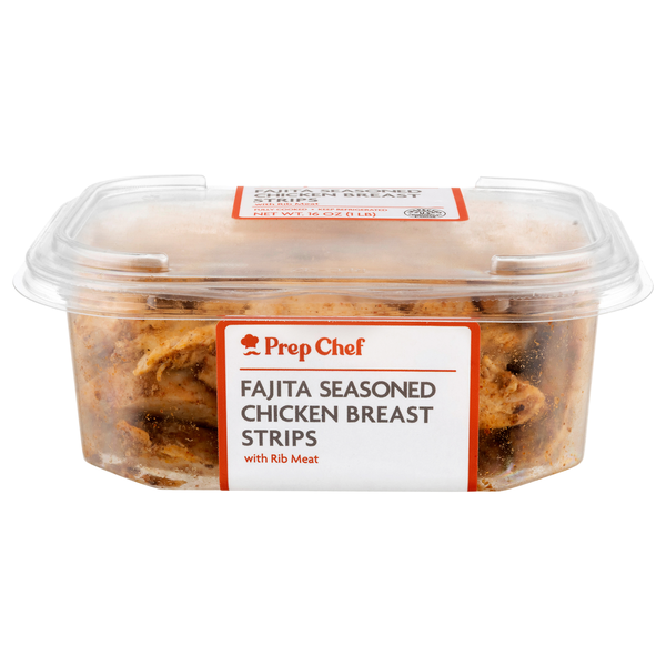 Prep Chef Fajita Seasoned Chicken Breast Strips with Rib Meat