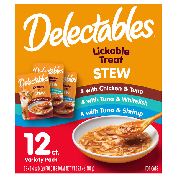 Delectables Stew Variety Pack Lickable Cat Treat - 12 ct