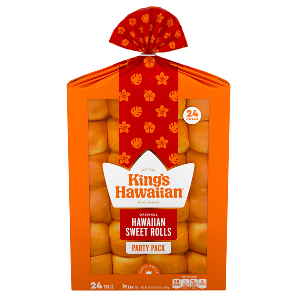 King's Hawaiian Original Hawaiian Sweet Rolls Party Pack - 24 ct