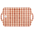 Smart Living Harvest Bamboo Tray Orange Plaid
