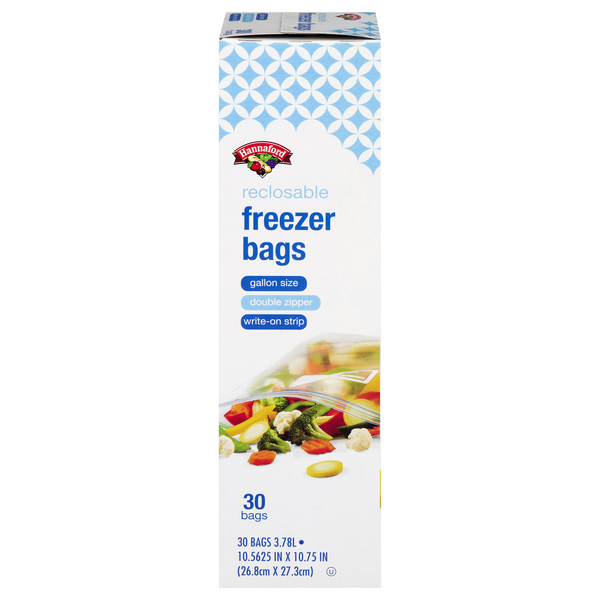 Hannaford Reclosable Freezer Bags Gallon