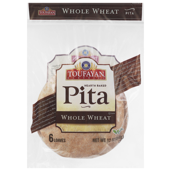 Toufayan Whole Wheat Pita Bread - 6 ct