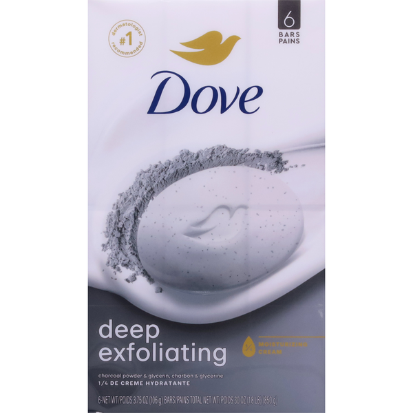 Dove Deep Exfoliating Beauty Soap Bars - 6 ct