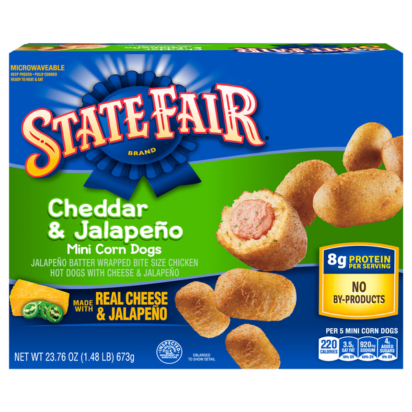 State Fair Jalapeno & Cheddar Mini Corn Dogs - apx 35 ct Frozen