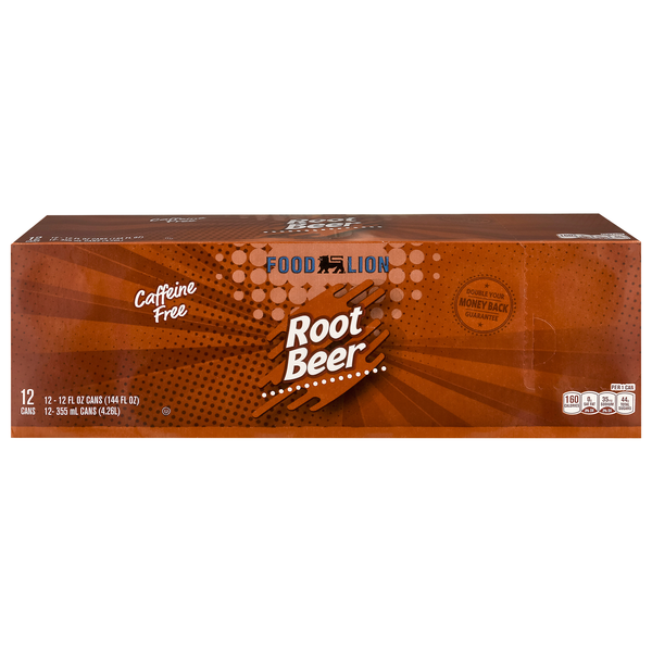 Food Lion Root Beer Soda Caffeine Free - 12 pk