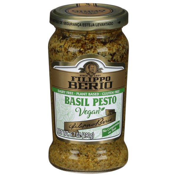 Filippo Berio Dairy Free Vegan Basil Pesto Pasta Sauce