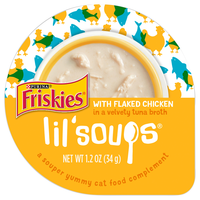 Friskies Lil' Soups Wet Cat Food Complement Flaked Chicken in Tuna Broth