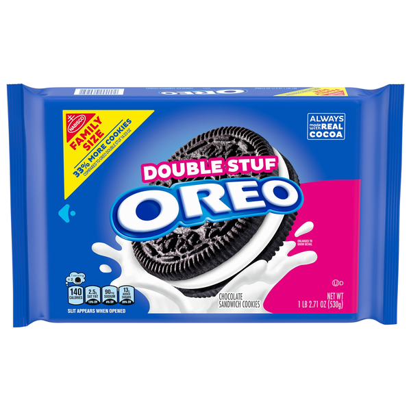 OREO Double Stuf Chocolate Sandwich Cookies Family Size