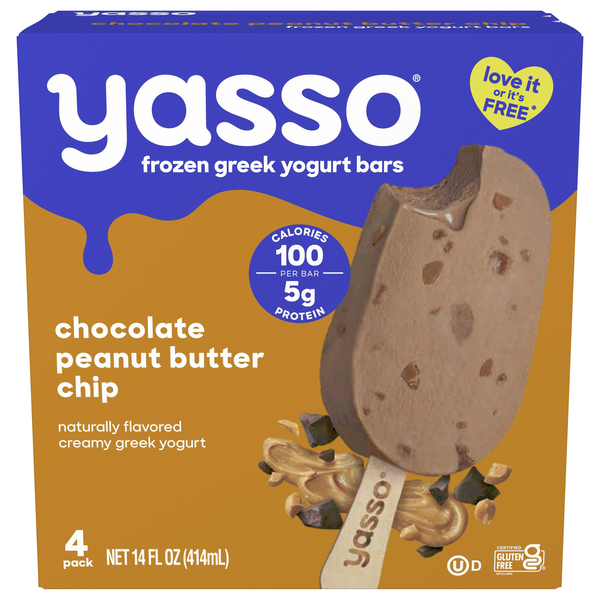 Yasso Chocolate Peanut Butter Chip Greek Yogurt Bars - 4 ct