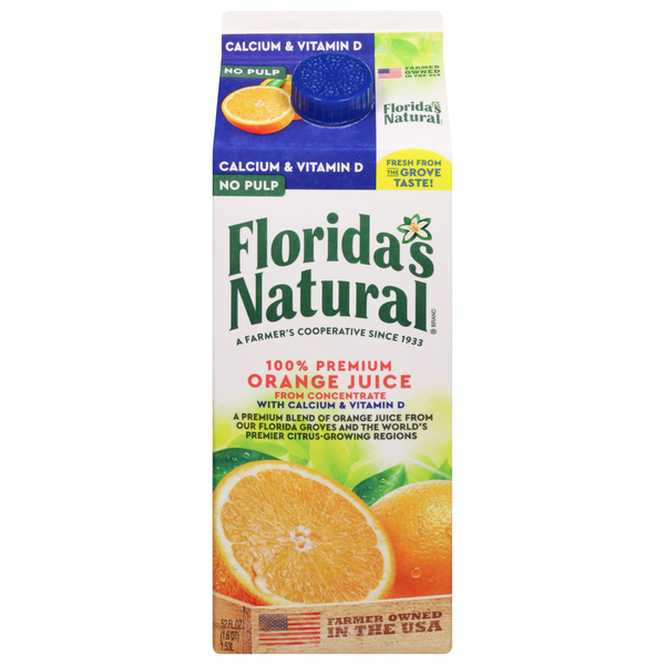 Florida's Natural Calcium & Vitamin D 100% Premium Orange Juice No Pulp