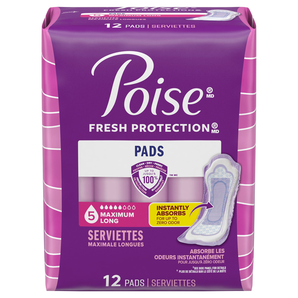 Poise Incontinence Pads Maximum Absorbency Long
