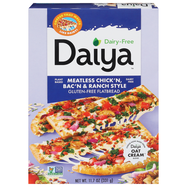 Daiya Gluten Free Flatbread Chick'n Smoked Bac'n & Ranch Pizza Frozen