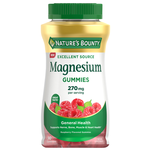 Nature's Bounty Magnesium 270 mg Gummies Raspberry Flavored