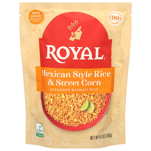 Royal 90 Second Microwave Mexican & Street Corn Seasoned Basmati Rice