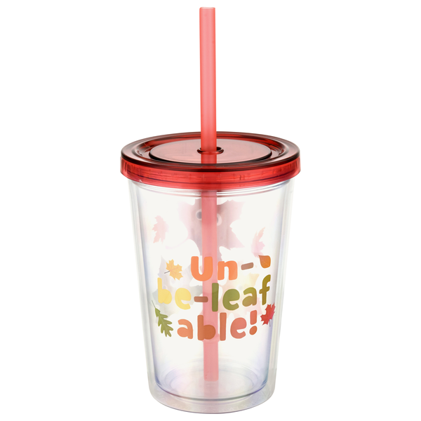 Smart Living Straw Tumbler Un-be-leaf-able