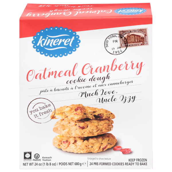 Kineret Oatmeal Cranberry Cookie Dough - 24 ct Frozen