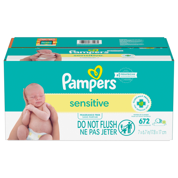 Pampers Sensitive Fragrance Free Baby Wipes Pop-Top - 8 pk