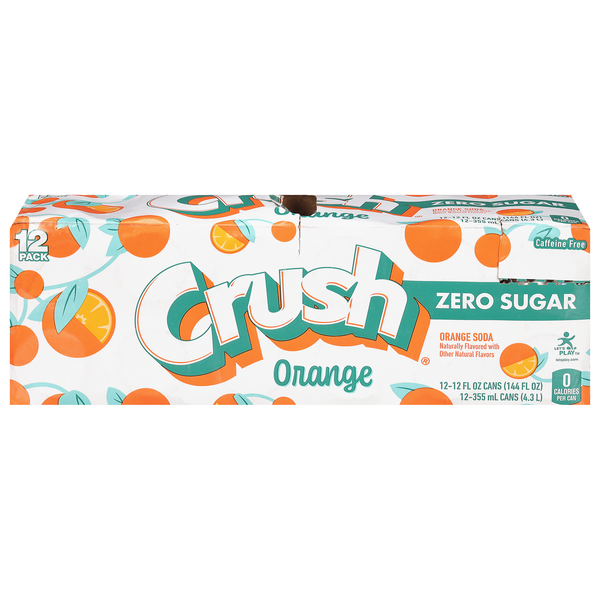 Crush Diet Orange Soda Caffeine Free - 12 pk