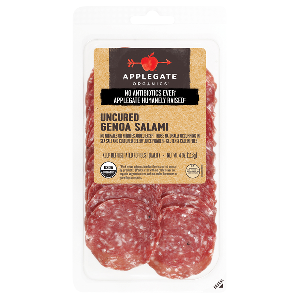 Applegate Organics Antibiotic Free Uncured Genoa Salami Sliced