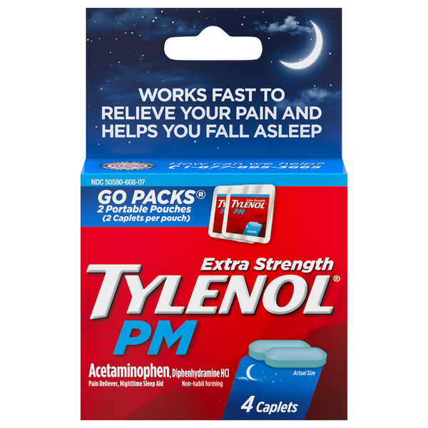 Tylenol PM Extra Strength Caplets Go Packs