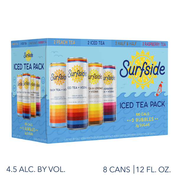 Surfside Iced Tea & Vodka Cocktail Variety Pack - 8 pk