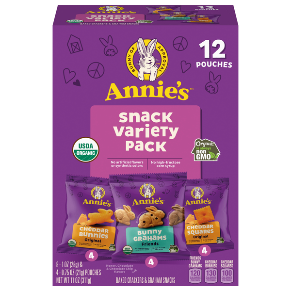 Annie's Organic Baked Crackers & Grahams Variety Packs - 12 ct