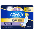 Always Ultra Thin Size 5 Unscented Extra Heavy Overnight Pads with Wings