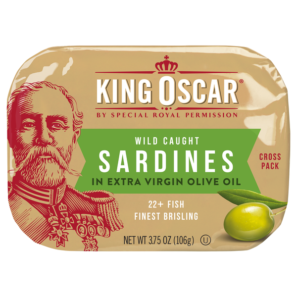 King Oscar Wild Caught Sardines in Extra Virgin Olive Oil Cross Pack