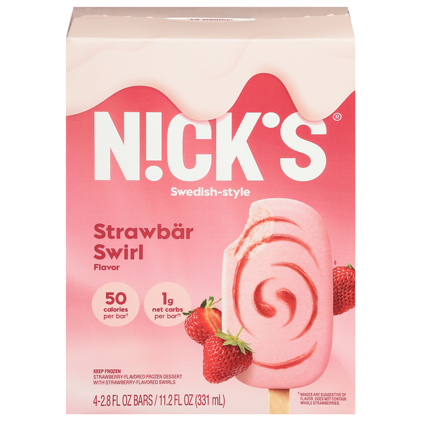 Save on Nick's Keto SwedishStyle Frozen Dessert Bar Strawbar Swirl 4