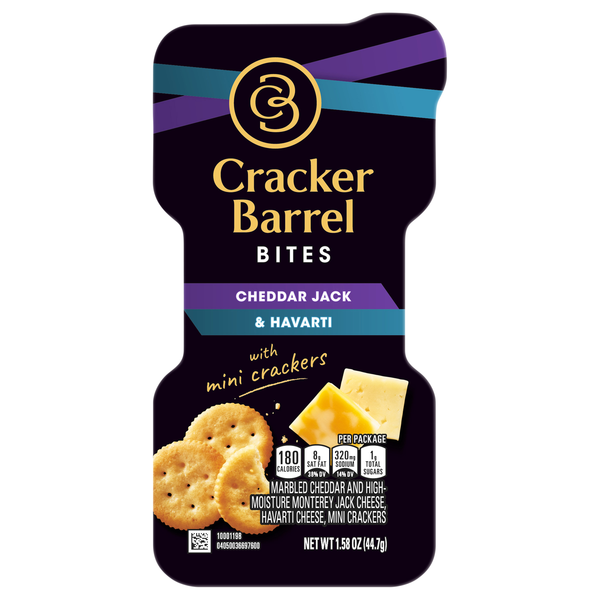 Cracker Barrel Cheese Snacks Cheddar Jack Havarti Bites with Mini Crackers