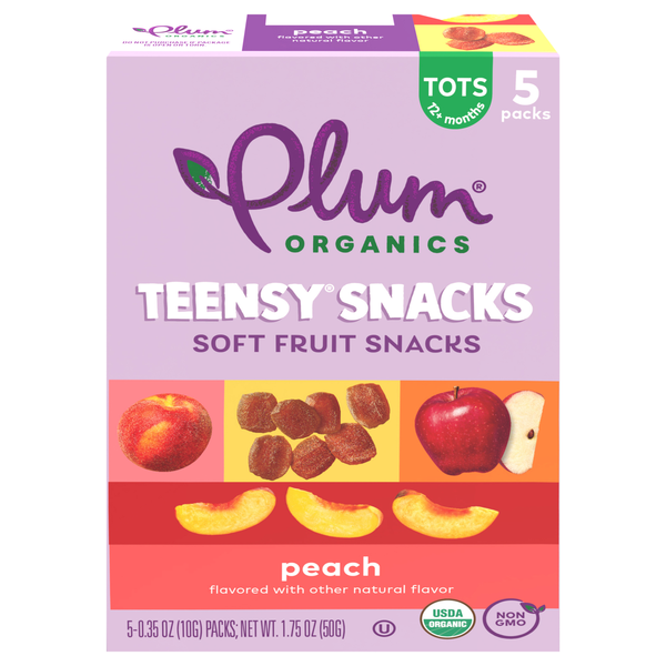Plum Organics Tots Teensy Peach Fruit Snacks - 5 ct