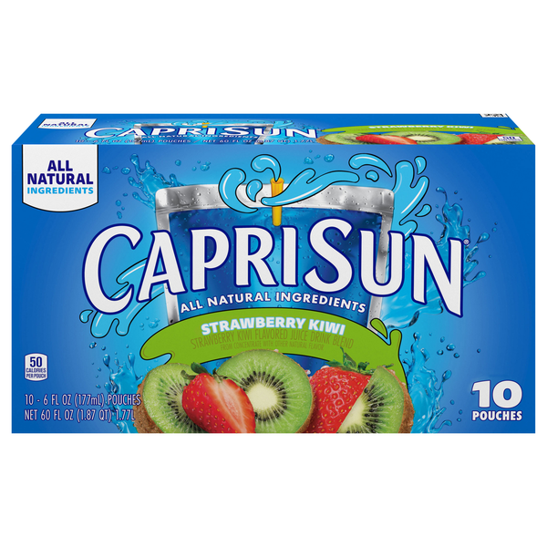 Capri Sun All Natural Strawberry Kiwi Juice Drink Pouches - 10 pk