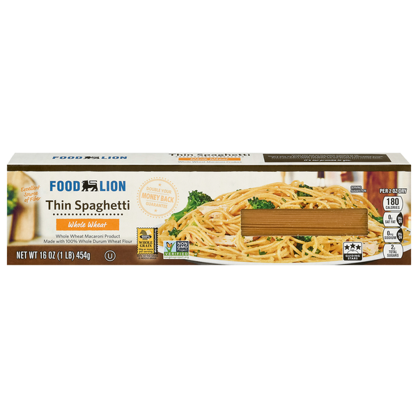 Food Lion Whole Grain Whole Wheat Thin Spaghetti Pasta
