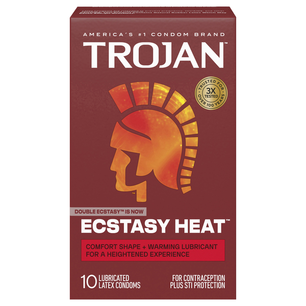 Trojan Ecstasy Heat Lubricated Latex Condoms
