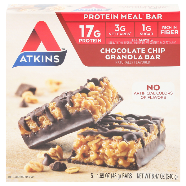 Atkins Protein Meal Bar Chocolate Chip Granola Low Carb - 5 ct