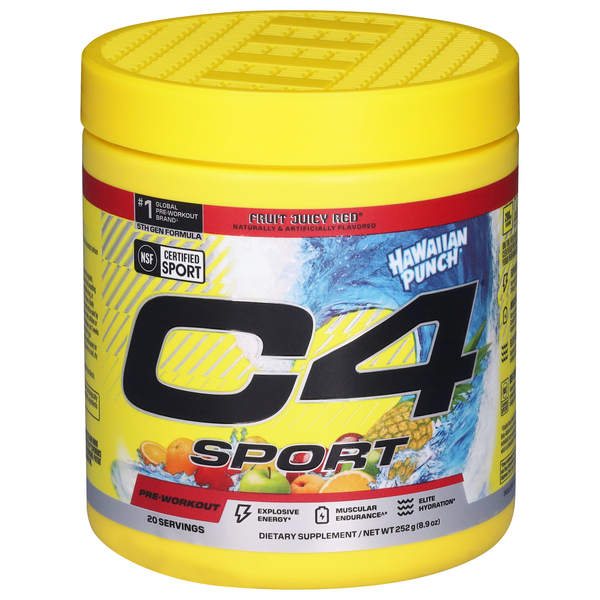 Cellucor C4 Sport Hawaiian Punch Fruit Juicy Red Pre-Workout Powder