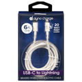 Dyno Charge USB-C to Lightning Braided Charge & Sync Cable 6 ft White