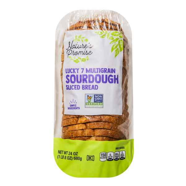Nature's Promise Lucky 7 Multigrain Sourdough Bread Sliced