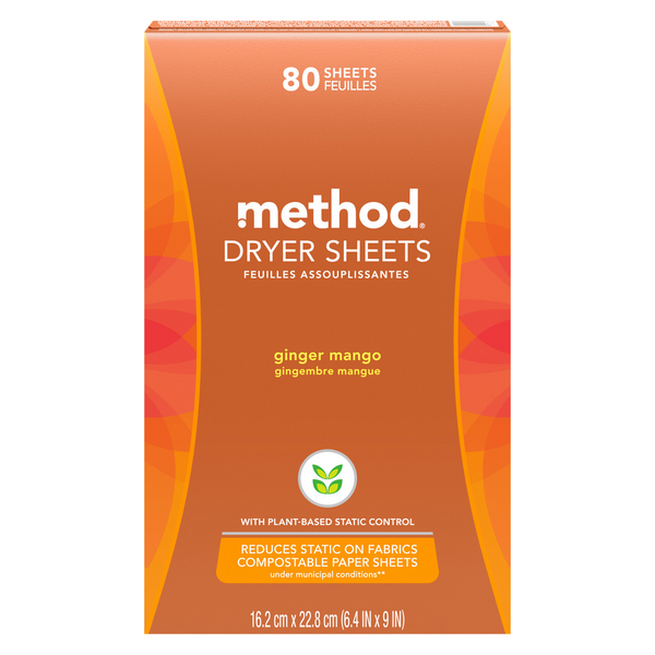 Method Dryer Sheets Ginger Mango