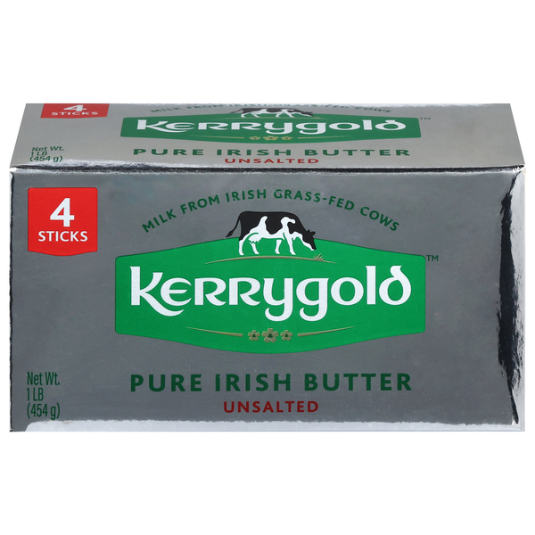 Kerrygold Grass-Fed Unsalted Pure Irish Butter Sticks - 4 ct